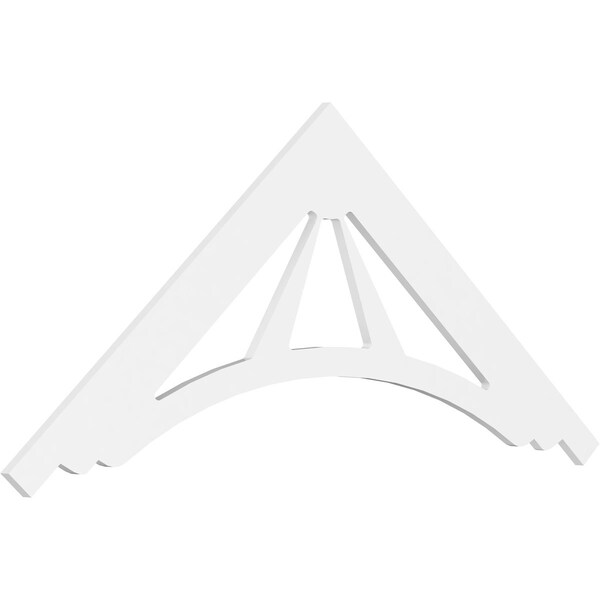 Ekena Millwork Pitch Stanford Architectural Grade PVC Gable Pediment, 72"W x 30"H x 1"P (10/12) GPP072X030X100STA - main
